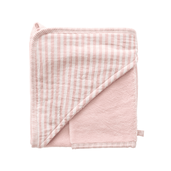 Bb & Co Badcape Bamboo Streep Oud Roze
