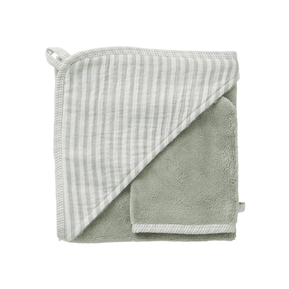 Bb & Co Poncho Bamboo 2-4j Streep Groen