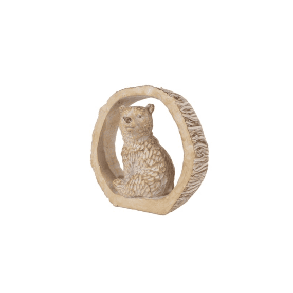 Sculptuur Beer In Boomschors Bruin Polystone 8x5x9cm 3ass.
