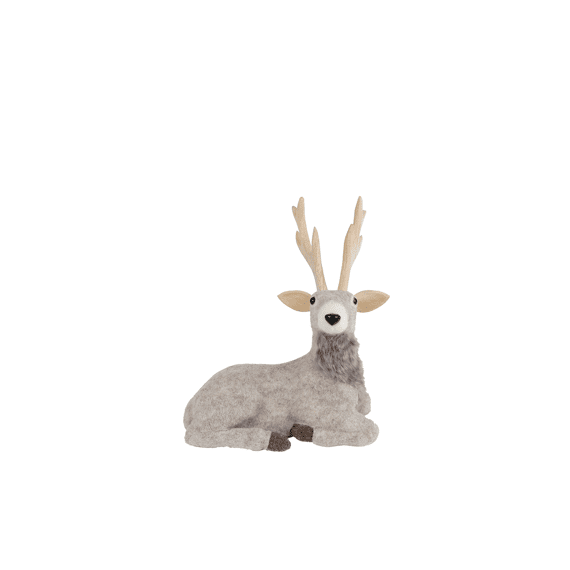 Sculptuur Hert S Liggend Beige Textiel 25x19x29cm
