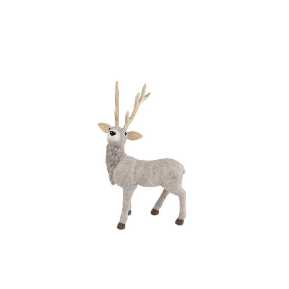 Sculptuur Hert S Staand Beige Textiel 24x18x42cm