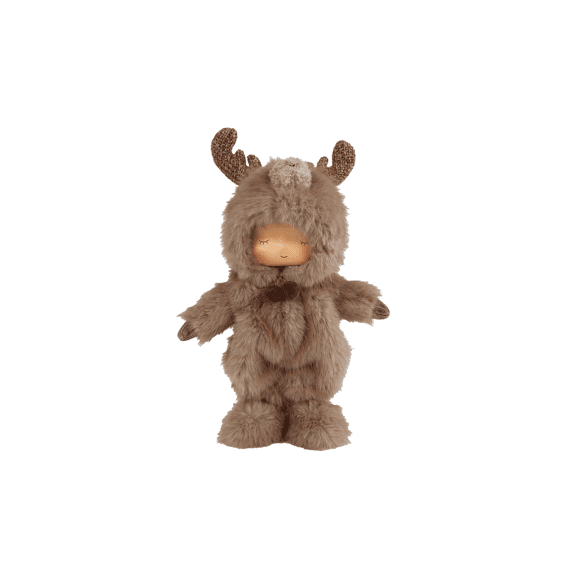 Decoratie Winter Kid S Creme/bruin Textiel 18x11x31cm 2 Assortiment