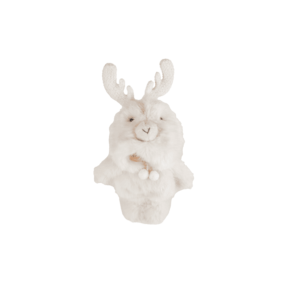 Decoratie Winter Kid S Creme/bruin Textiel 18x11x31cm 2 Assortiment