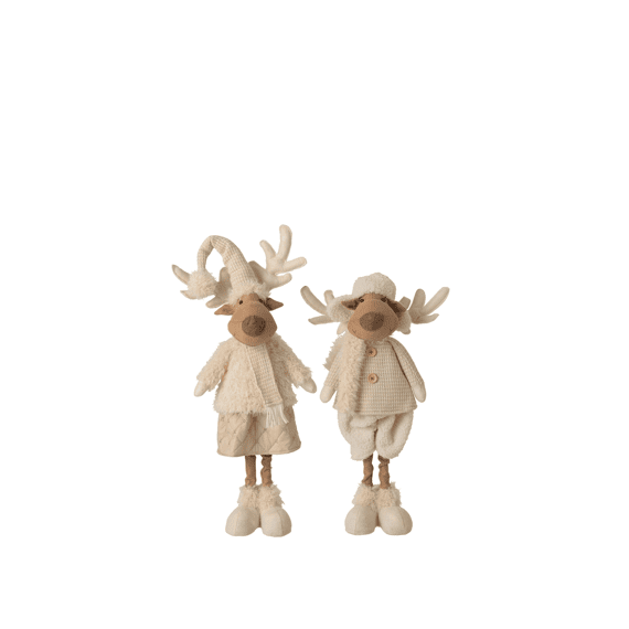 J-line Rendier Telescop Poly Beige 20x14x82cm 2 Assortiment