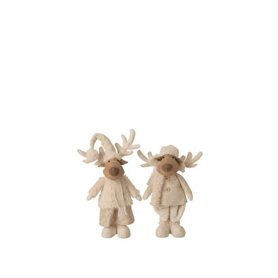 J-line Rendier Telescop Poly Beige 20x14x82cm 2 Assortiment