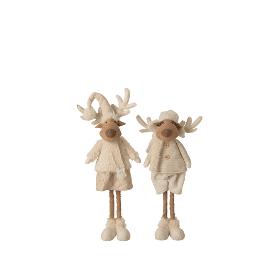 J-line Rendier Telescop Poly Beige 20x14x82cm 2 Assortiment