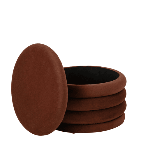 J-line Poef Mich Multiplex Roestbruin 59x59x40cm