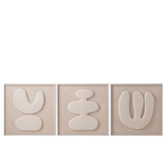 J-line Schilderij Mdf Ecru/wit 60x60x4,5cm 3 Assortiment