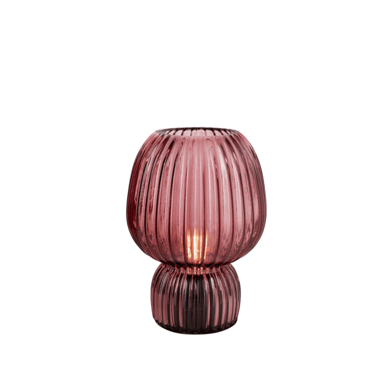 J-line Tafellamp Glas Bordeauxrood 15x15x21,5cm