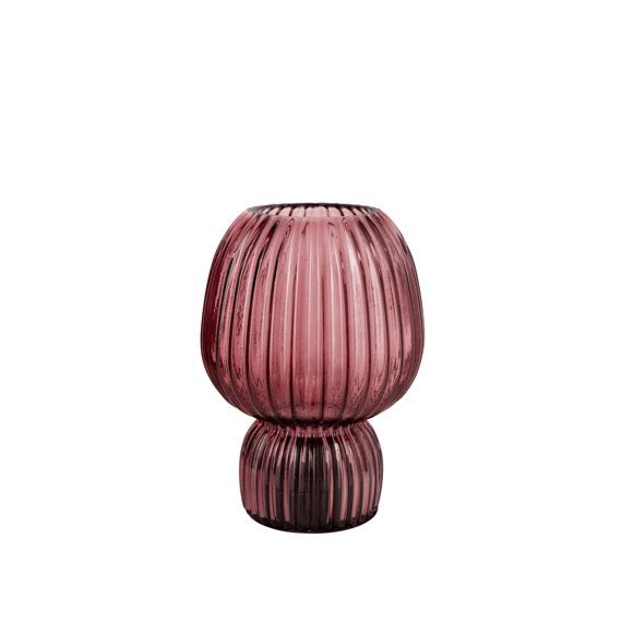 J-line Tafellamp Glas Bordeauxrood 15x15x21,5cm