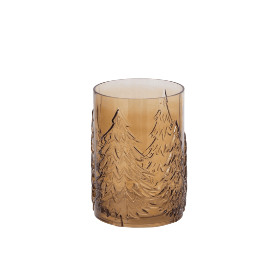 J-line Vaas Boom Glas Bruin Small 16x16x23,5cm