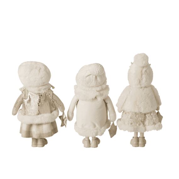 J-line Meisje Ster Poly Beige/wit 28x16x46cm 3 Assortiment