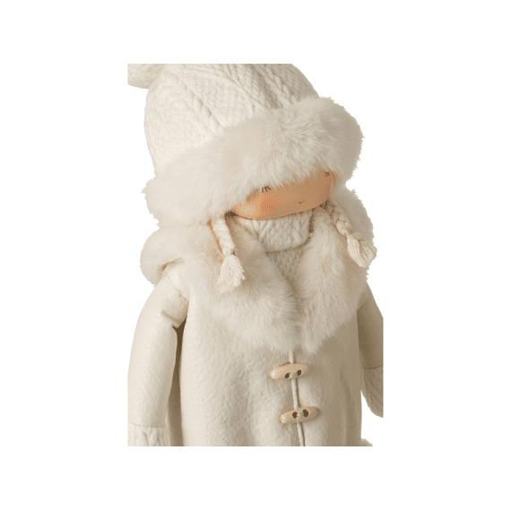 J-line Meisje Ster Poly Beige/wit 28x16x46cm 3 Assortiment