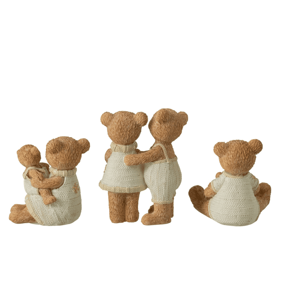 J-line Beer Koppel+kinderen Polyresin Cam 8x4,5x10,5cm 3 Assortiment