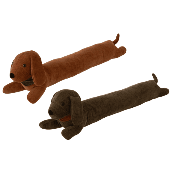 J-line Tochtrol Hond Dash Poly Bruin 96,5x20x21cm 2 Assortiment