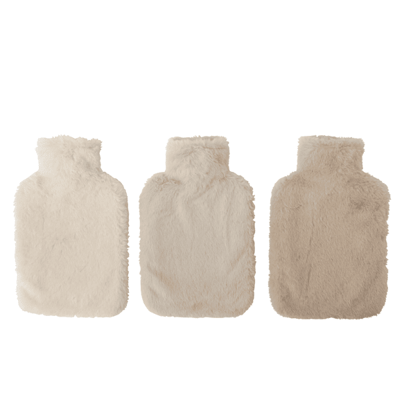 J-line Warmwater Fles Rubber Gebroken Wit/beige 33x20x5cm 3 Assortiment