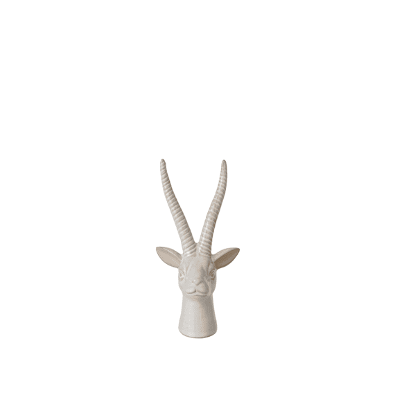 J-line Hert Hoofd Porselein Ecru S 9,5x7,5x19cm