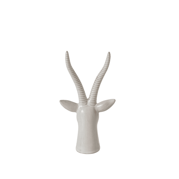 J-line Hert Hoofd Porselein Ecru M 13x10,5x23,5cm