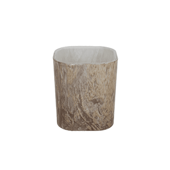 Theelichthouder Glas H9cm Taupe