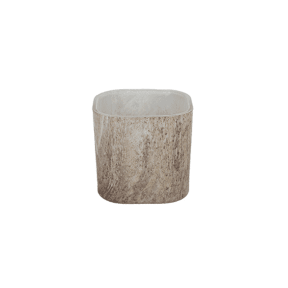 Theelichthouder Glas H7cm Taupe