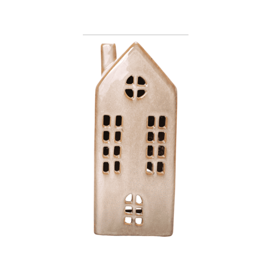 Huis Keramiek H20cm Bruin