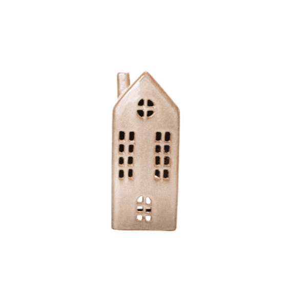 Huis Keramiek H14cm Bruin