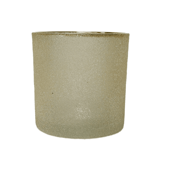 Theelichthouder Glas D11cm Wit/goud