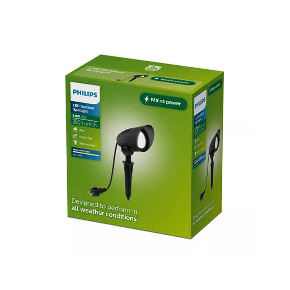 Philips Cylr Spot 4.6w 27k Zwart Hv Aluminium