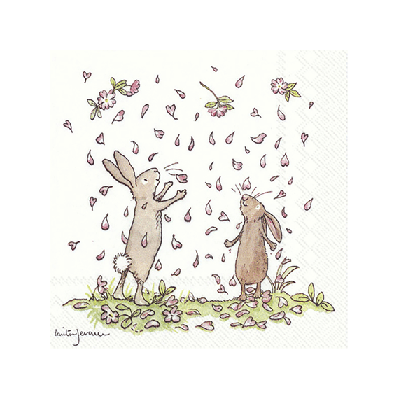 Ihr 7708 Blossoms And Bunnies Cocktailservet White