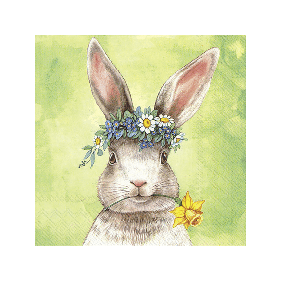 Ihr 8665 Easterfriends Bunny Lunchservet Green