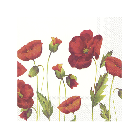 Ihr 8675 Poppy Lunchservet White