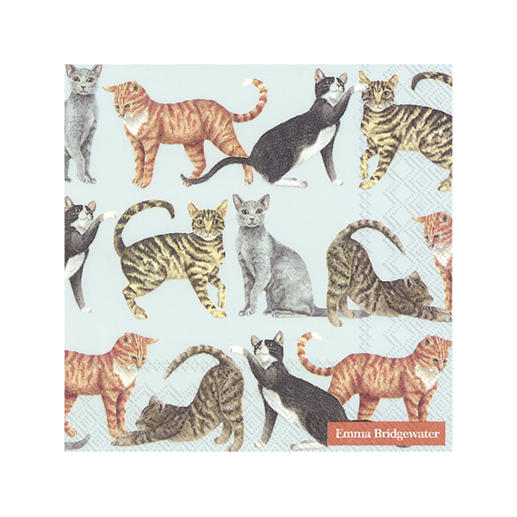 Ihr 8919 Cats Lunchservet Lightblue