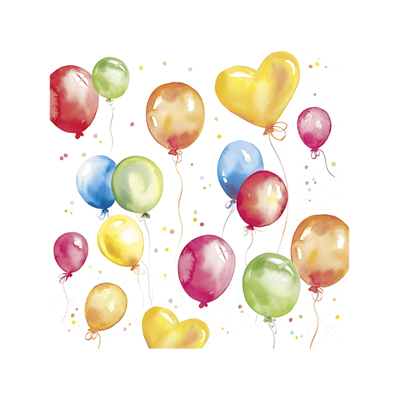 Ihr 10704 Birthday Balloons Lunchservet Mix