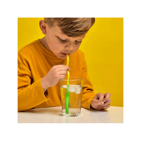 Kikkerland Kidoki Wigglyworm Colorchaging Rietjes 6 stuks