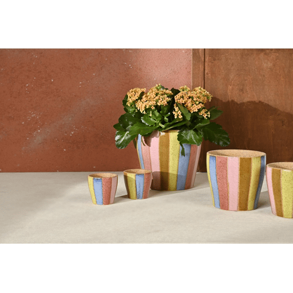 Striped Sweetness  Bloempot Keramiek Ø9xh8cm