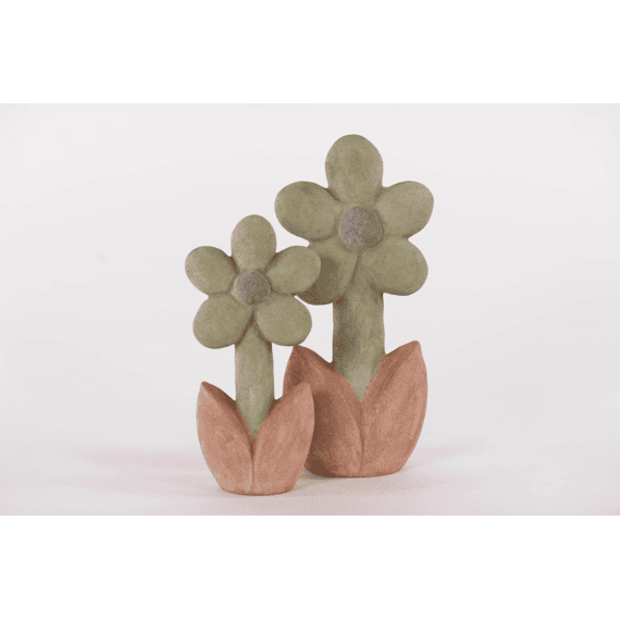 Flowertime Deco Bloem Keramiek Green  L12,5x7xh25,5cm