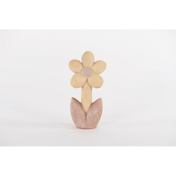 Flowertime  Deco Bloem Keramiek Yellow L12,5x7xh25,5cm