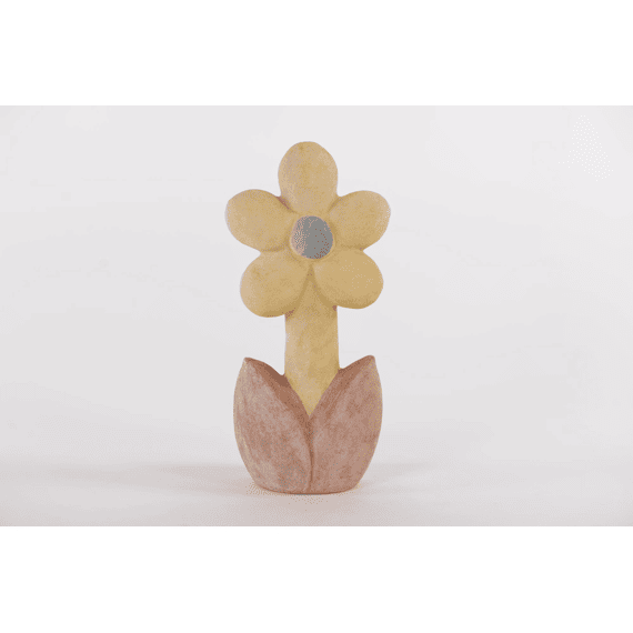 Flowertime  Deco Bloem Keramiek Yellow L15x9,5xh33cm