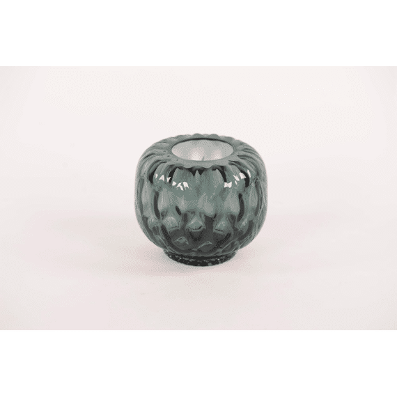 Retro Flor Glazen Bolvaas Emerald Ø12,5xh11cm
