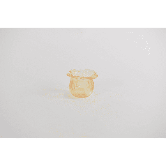 Floral Light T-licht Houder Glas Yellow  Ø10,5xh7,5cm