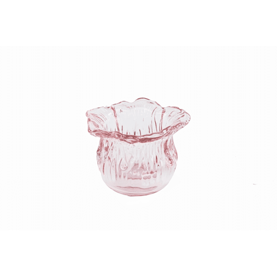 Floral Light T-licht Houder Glas Pink  Ø10,5xh7,5cm
