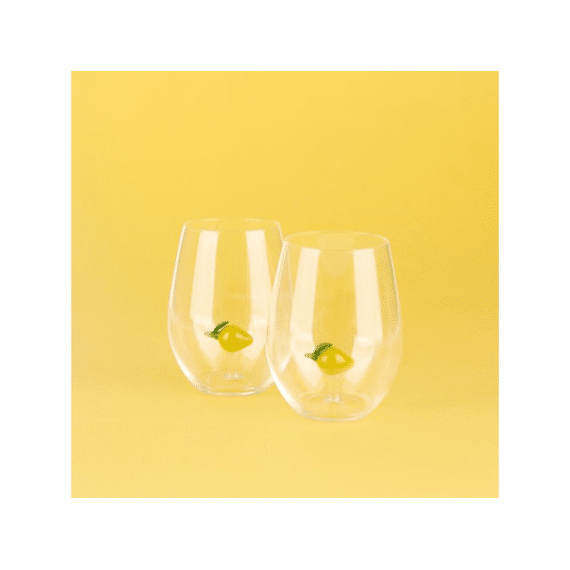 Balvi Btanical Glas Met Glasdecoratie 2 stuks Limoen