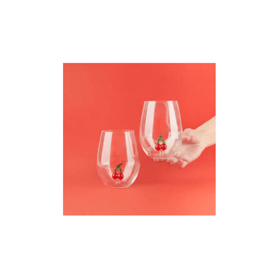 Balvi Botanical Glas Met Glasdecoratie 2 stuks Kers