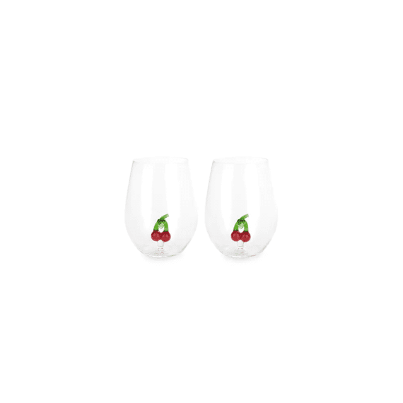 Balvi Botanical Glas Met Glasdecoratie 2 stuks Kers