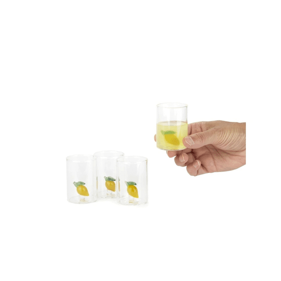 Balvi Shotglas Met Glasdecoratie 4 stuks Limoen