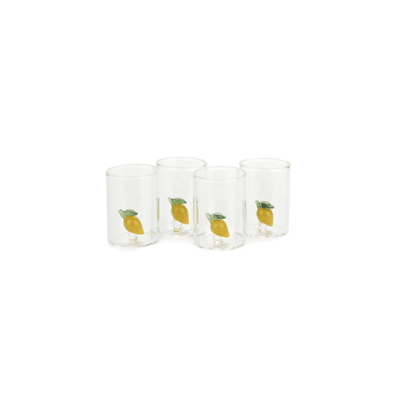 Balvi Shotglas Met Glasdecoratie 4 stuks Limoen