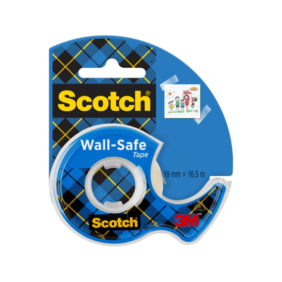 Scotch Wall Safe Tape + Afroller 19mm X 16.5m Op Blister