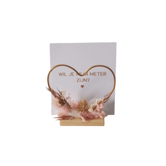 Vis Ta Vie Flowerhoop Hart 12cm Baby Rose Wil Je Mijn Meter Worden?