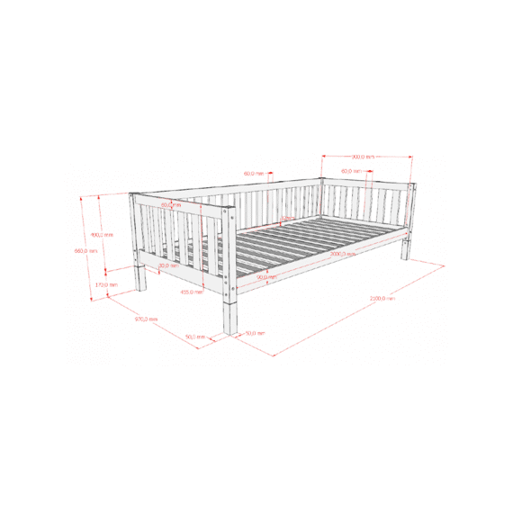 Vipack Dallas Bedbank 90x200 Natuur (incl.lattenbodem)