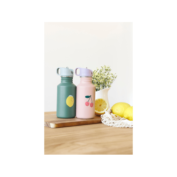 Lassig Drinkfles Stainles Steel Happy Fruits Lemon